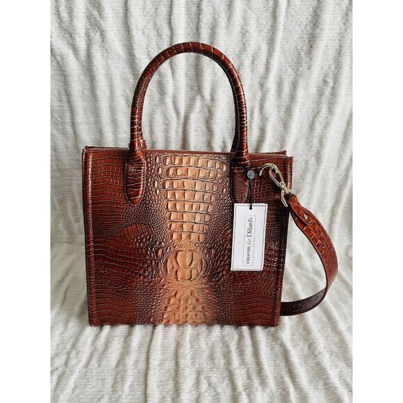 NWT BRAHMIN Ombre Mini Melbourne Collection Whiskey Caroline Satchel Bag - Picture 5 of 8